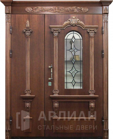 Фото «Остекленная входная дверь МДФ шпон натуральный №337»