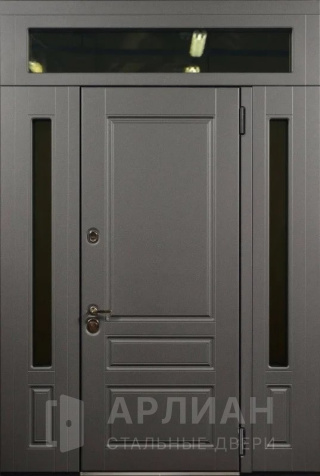 Фото «Дверь в загородный коттедж с фрамугой и терморазрывом премиум №8»