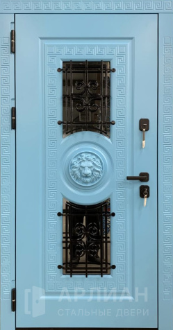 Фото «Эксклюзивная дверь уличная со стеклом и ковкой №19»